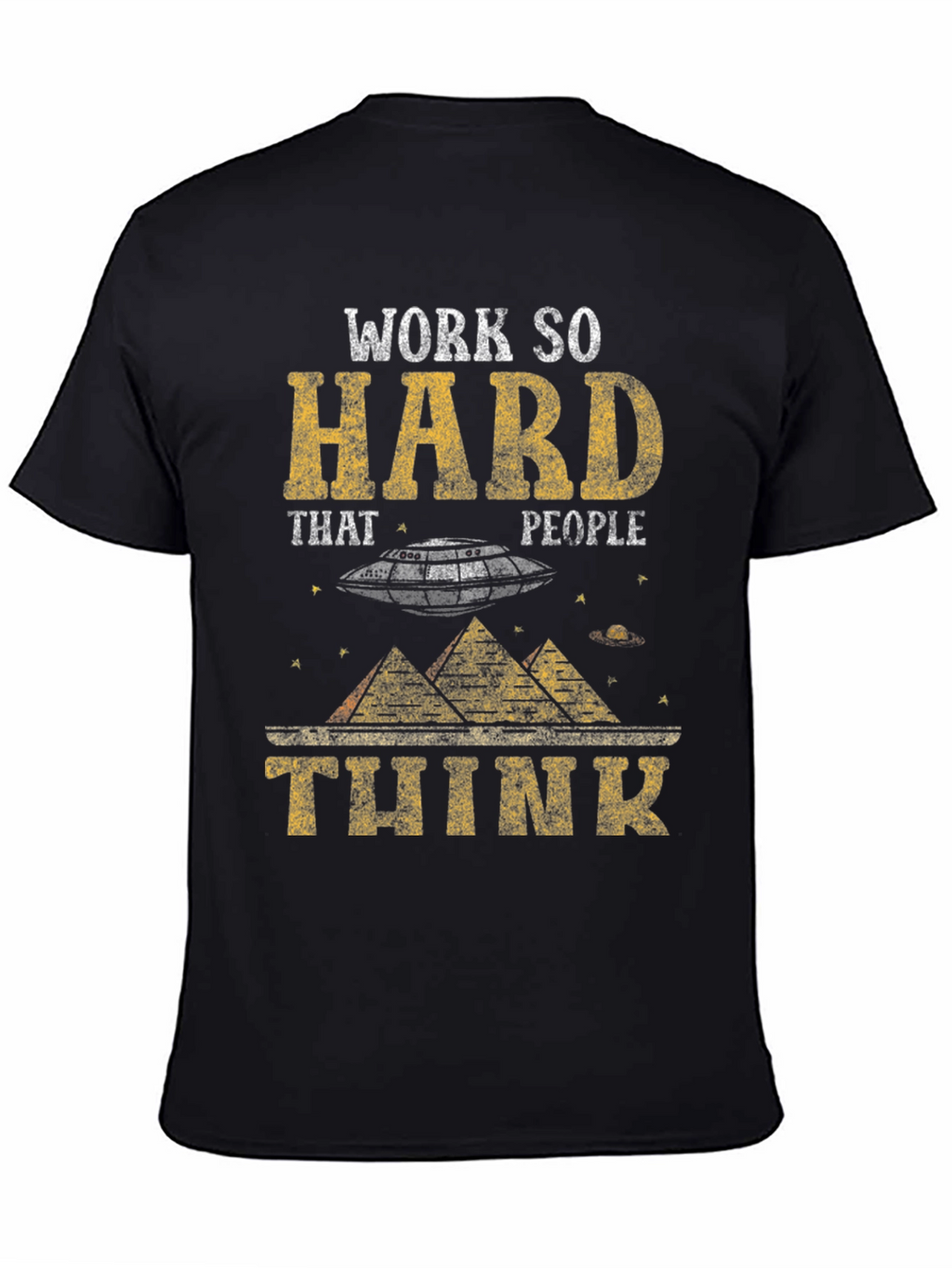 Work So Hard Alien Graphic T-Shirt