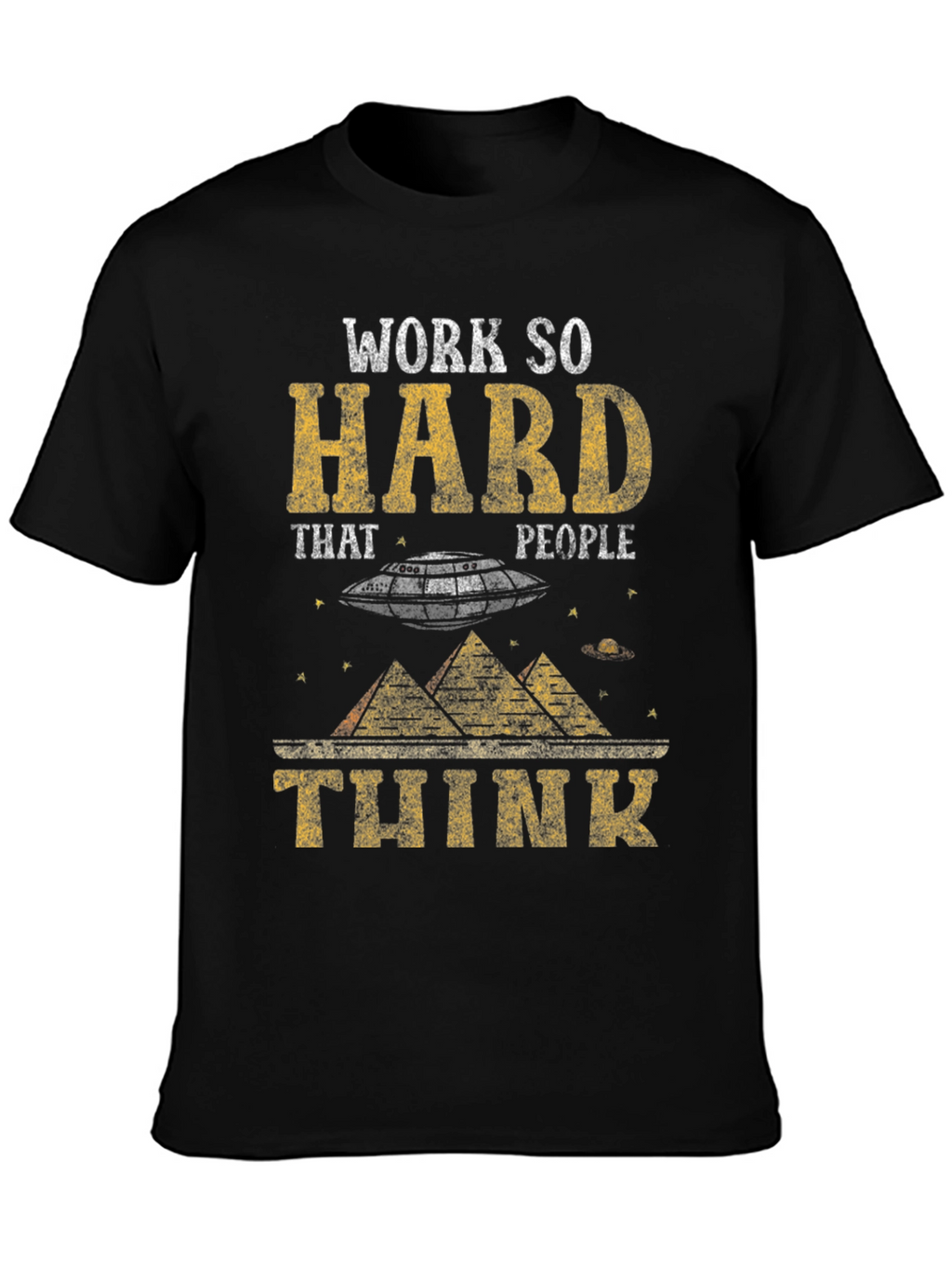 Work So Hard Alien Graphic T-Shirt