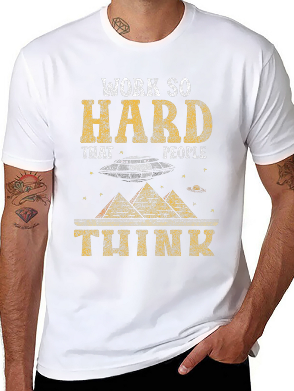 Work So Hard Alien Graphic T-Shirt