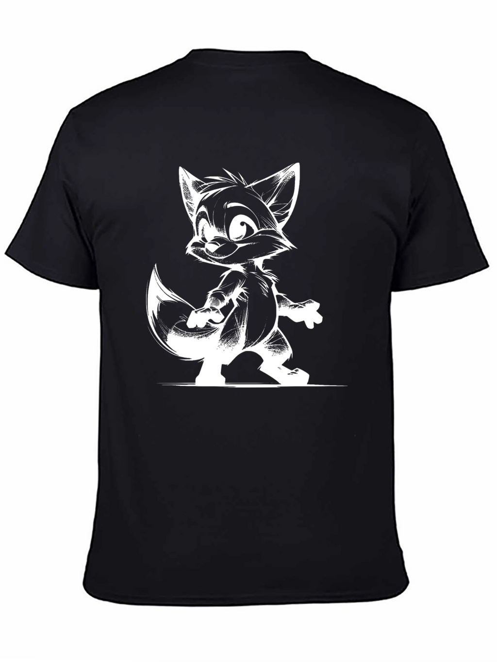 Cartoon Fox Graphic T-Shirt