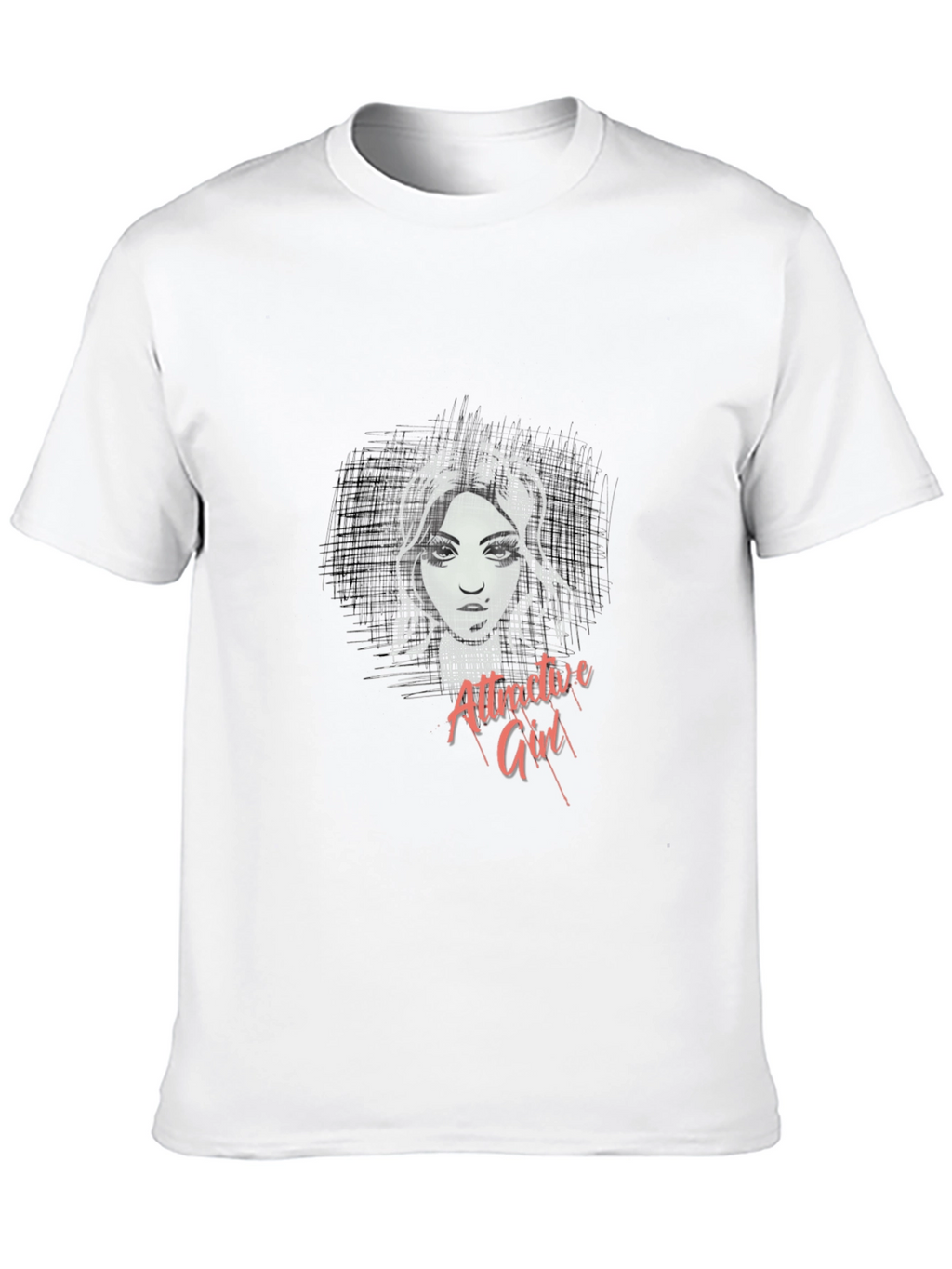 Attractive Girl Graphic Black T-Shirt