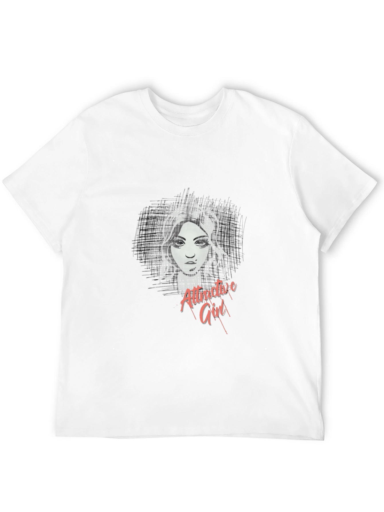 Attractive Girl Graphic Black T-Shirt
