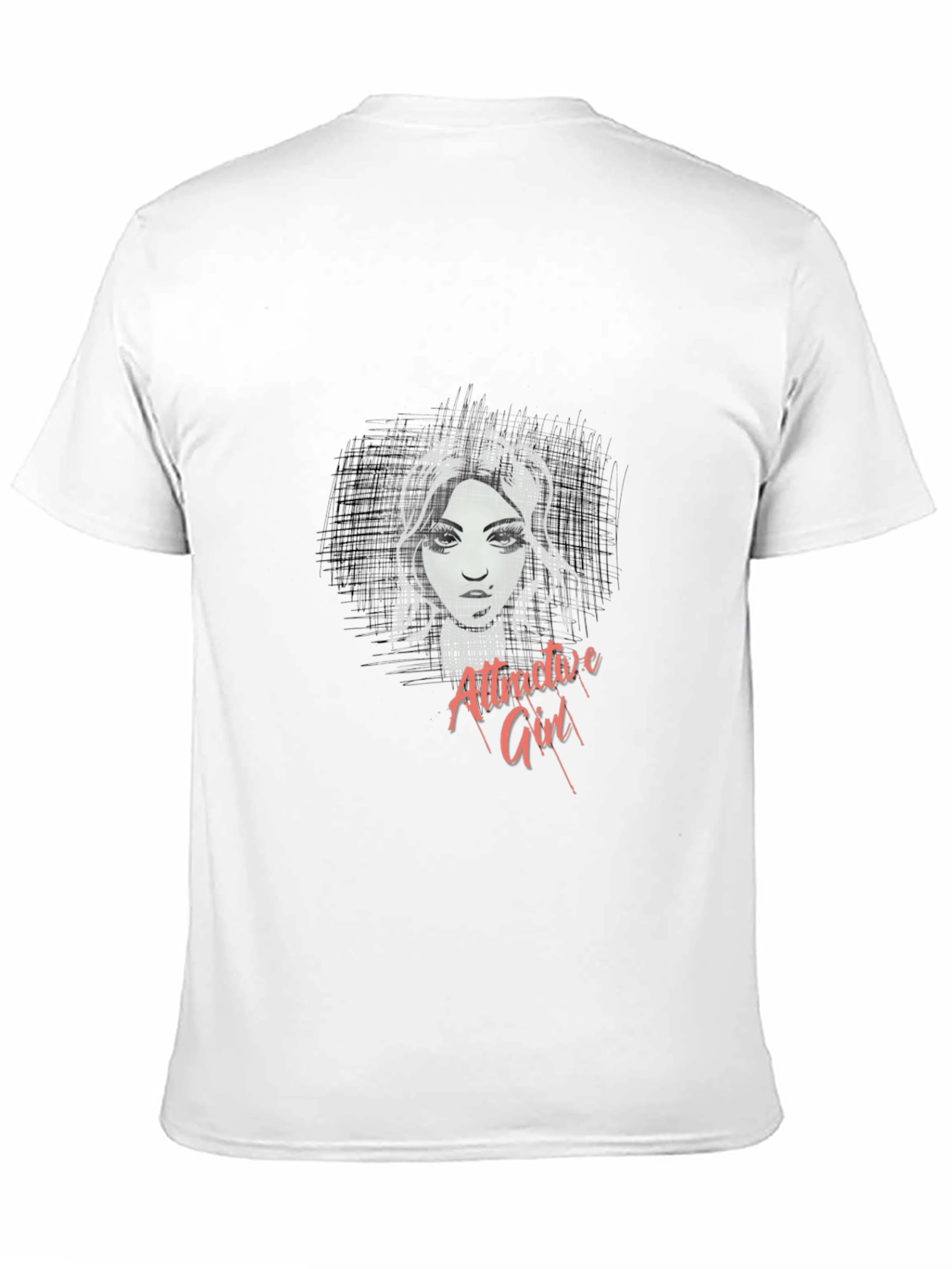 Attractive Girl Graphic Black T-Shirt