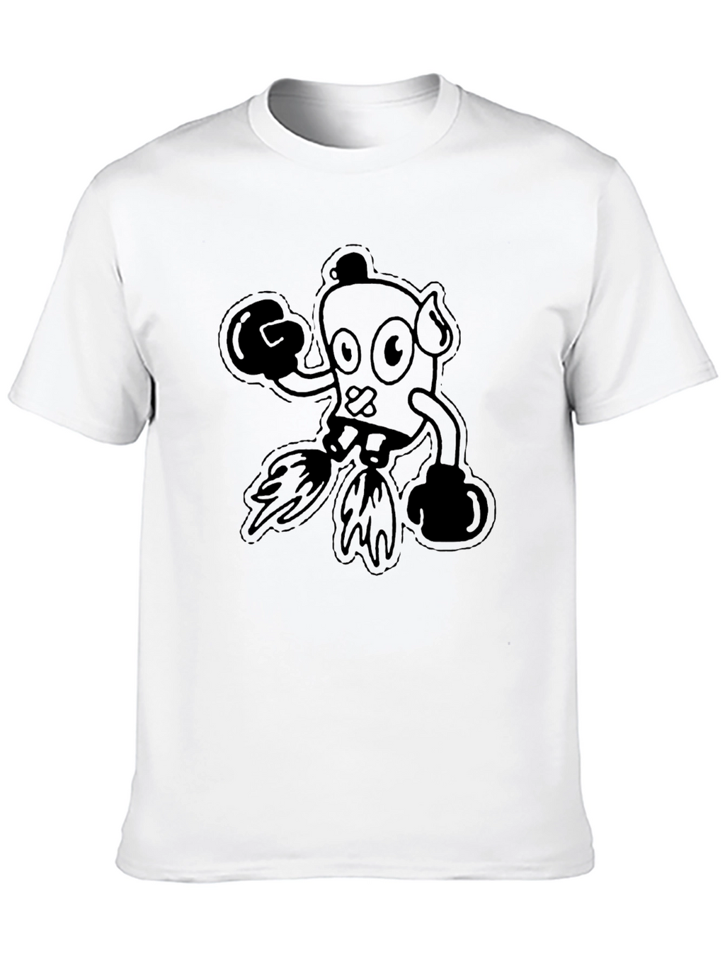 Boxing Cartoon Character Black T-Shirt
