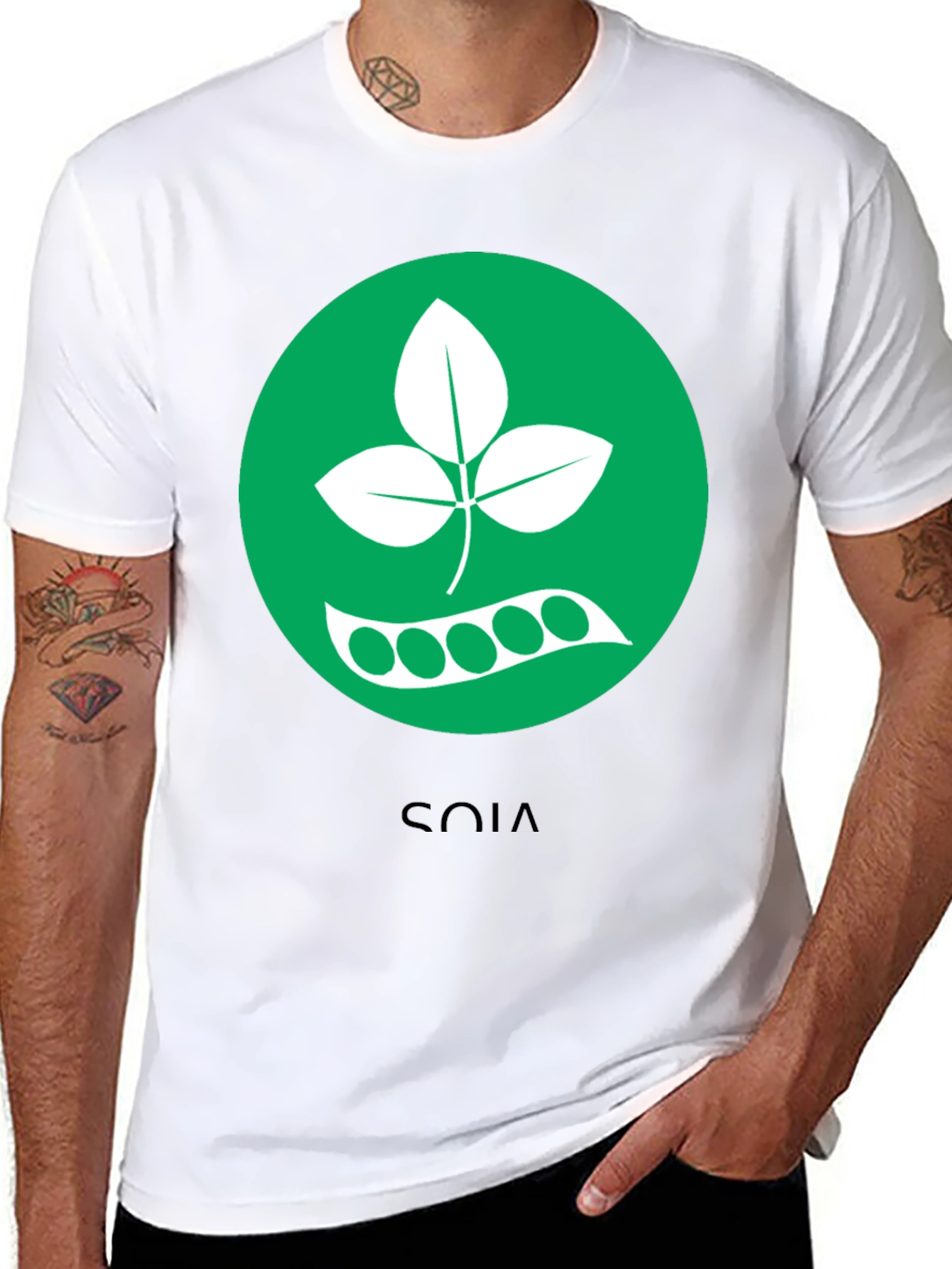 Soya T-Shirt: Green Circle Design