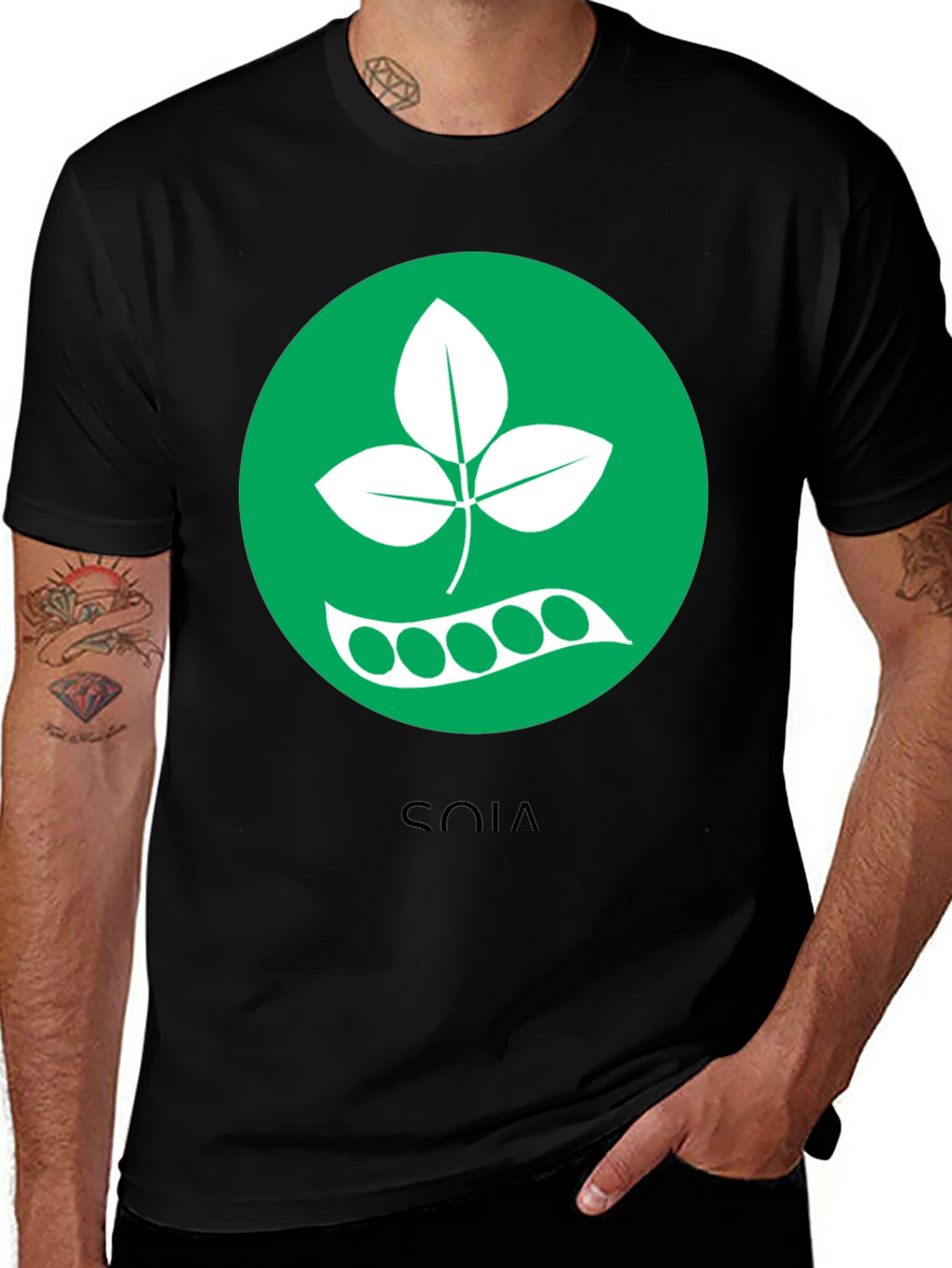 Soya T-Shirt: Green Circle Design