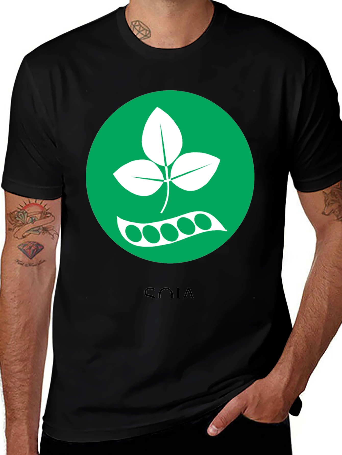 Soya T-Shirt: Green Circle Design