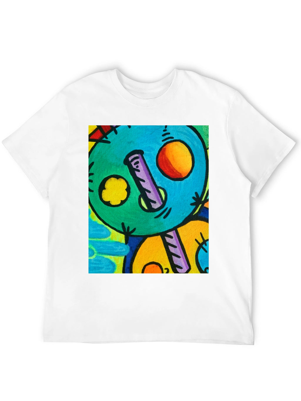 Abstract Art Graphic Print Black T-Shirt