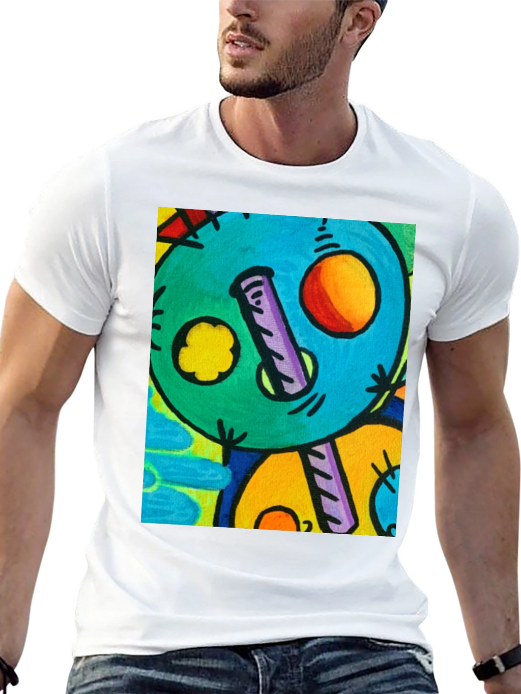 Abstract Art Graphic Print Black T-Shirt