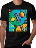Abstract Art Graphic Print Black T-Shirt