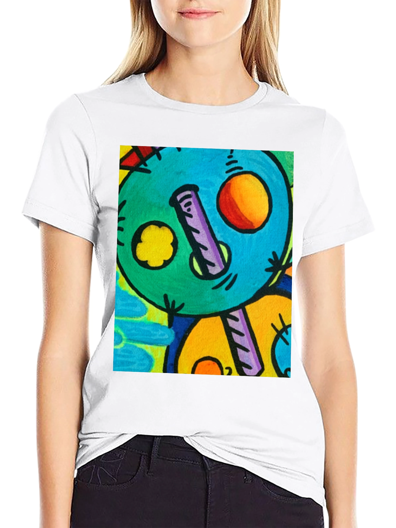 Abstract Art Graphic Print Black T-Shirt