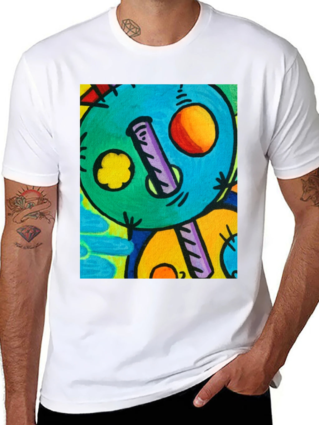 Abstract Art Graphic Print Black T-Shirt