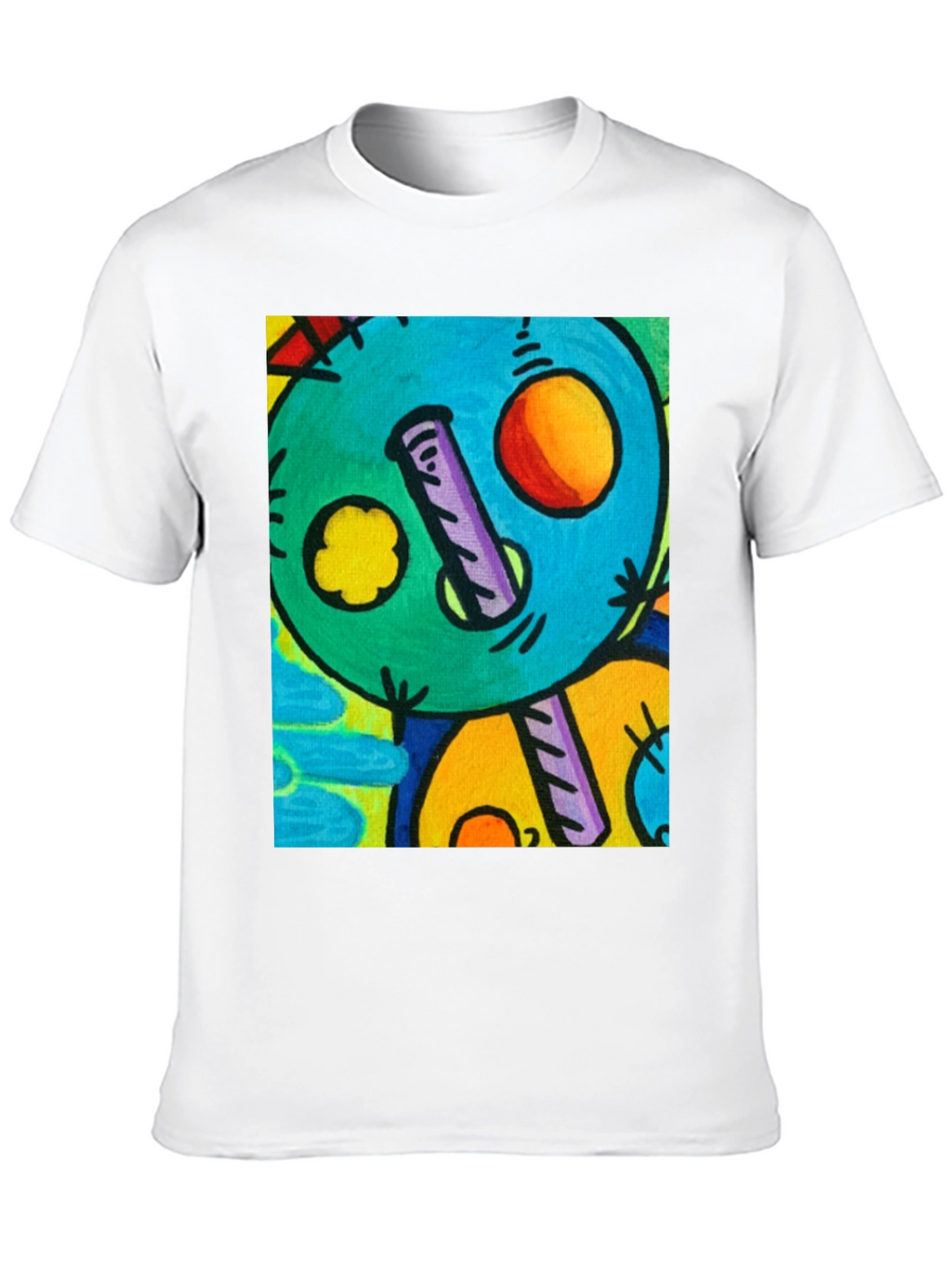 Abstract Art Graphic Print Black T-Shirt