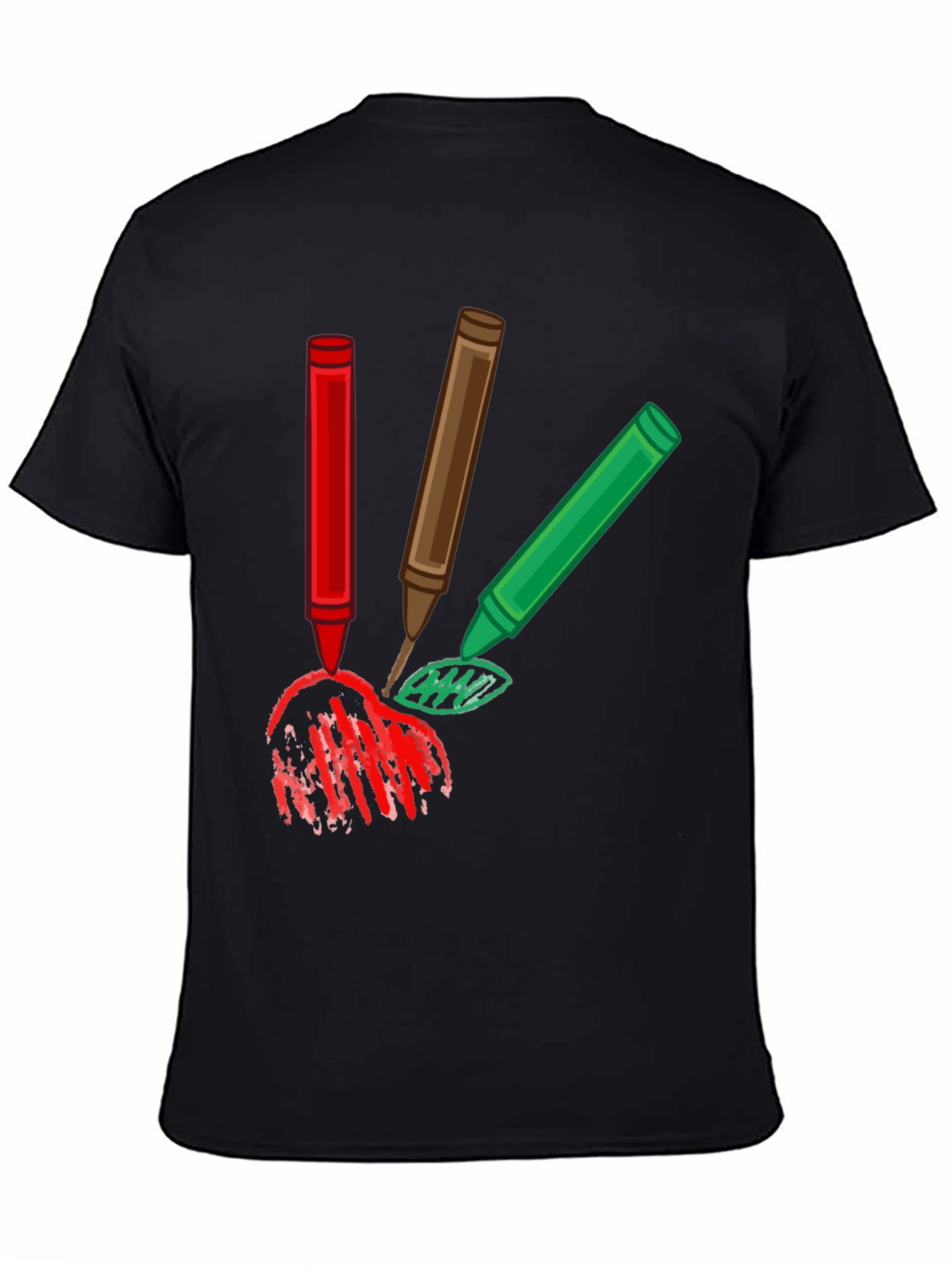 Crayon Scribble Graphic Tee - Black Cotton T-Shirt