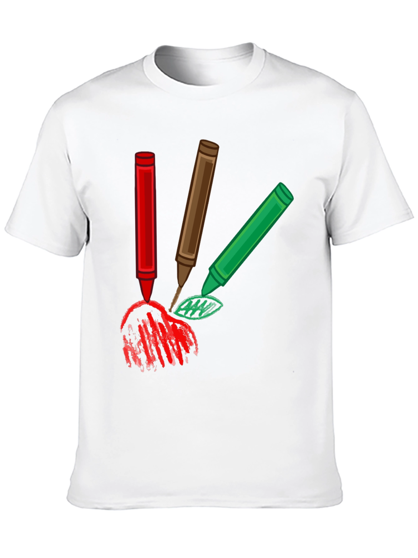 Crayon Scribble Graphic Tee - Black Cotton T-Shirt