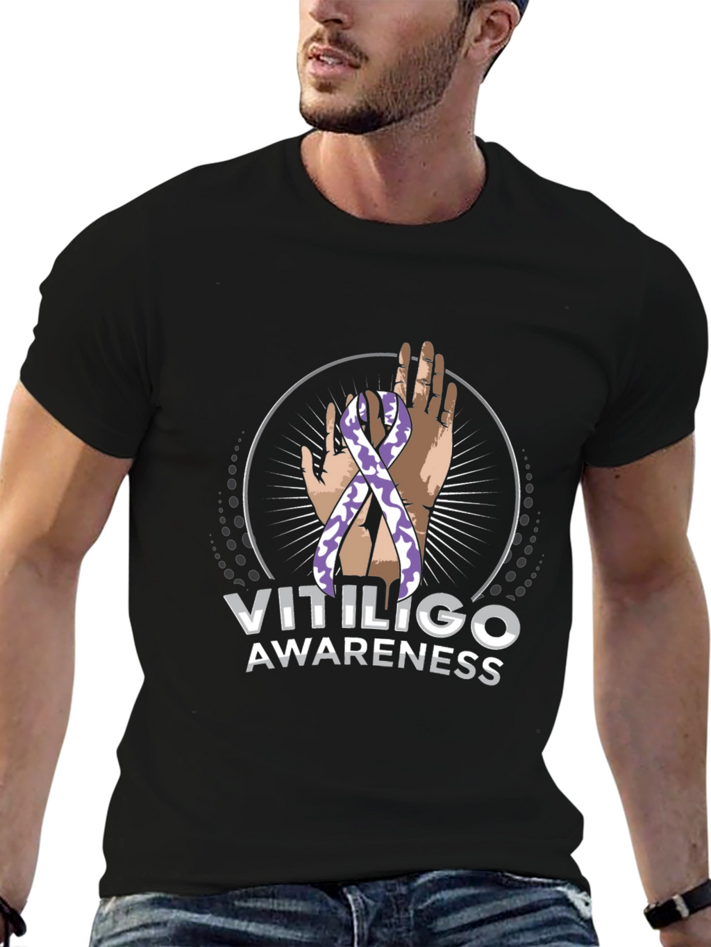 Vitiligo Awareness T-Shirt - Black