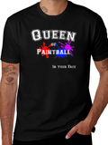 Queen of Paintball Black Graphic T-Shirt