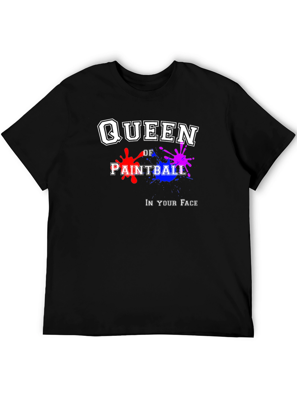 Queen of Paintball Black Graphic T-Shirt