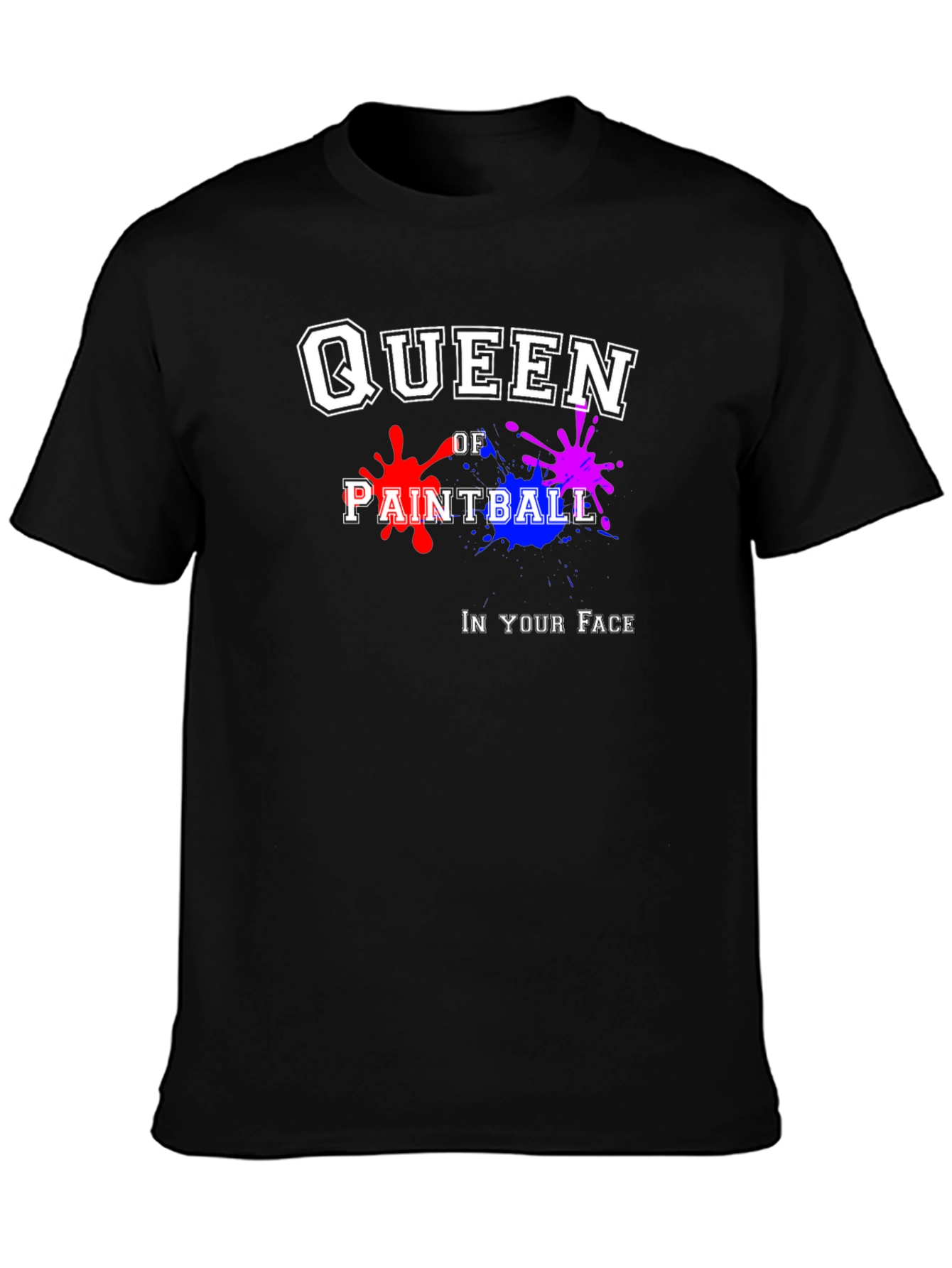 Queen of Paintball Black Graphic T-Shirt