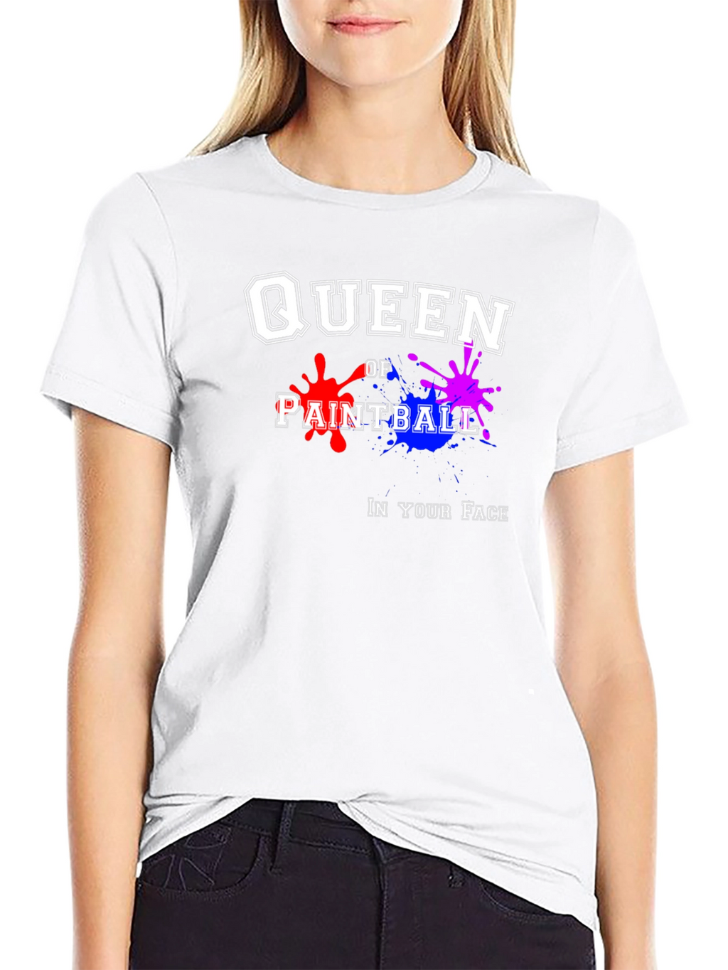 Queen of Paintball Black Graphic T-Shirt