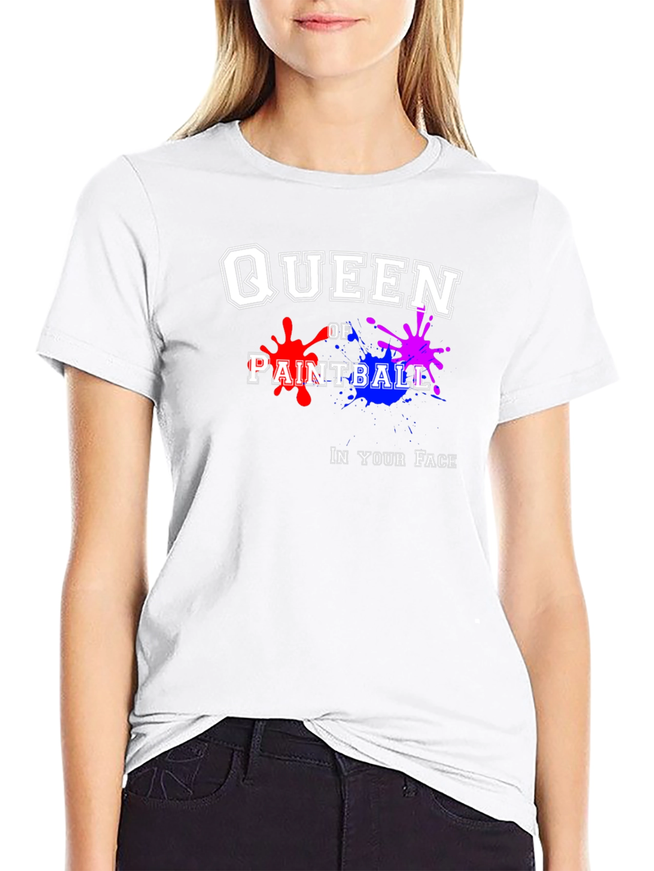 Queen of Paintball Black Graphic T-Shirt