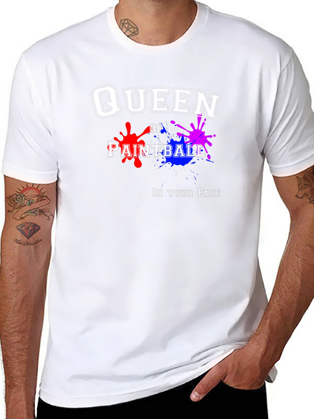 Queen of Paintball Black Graphic T-Shirt