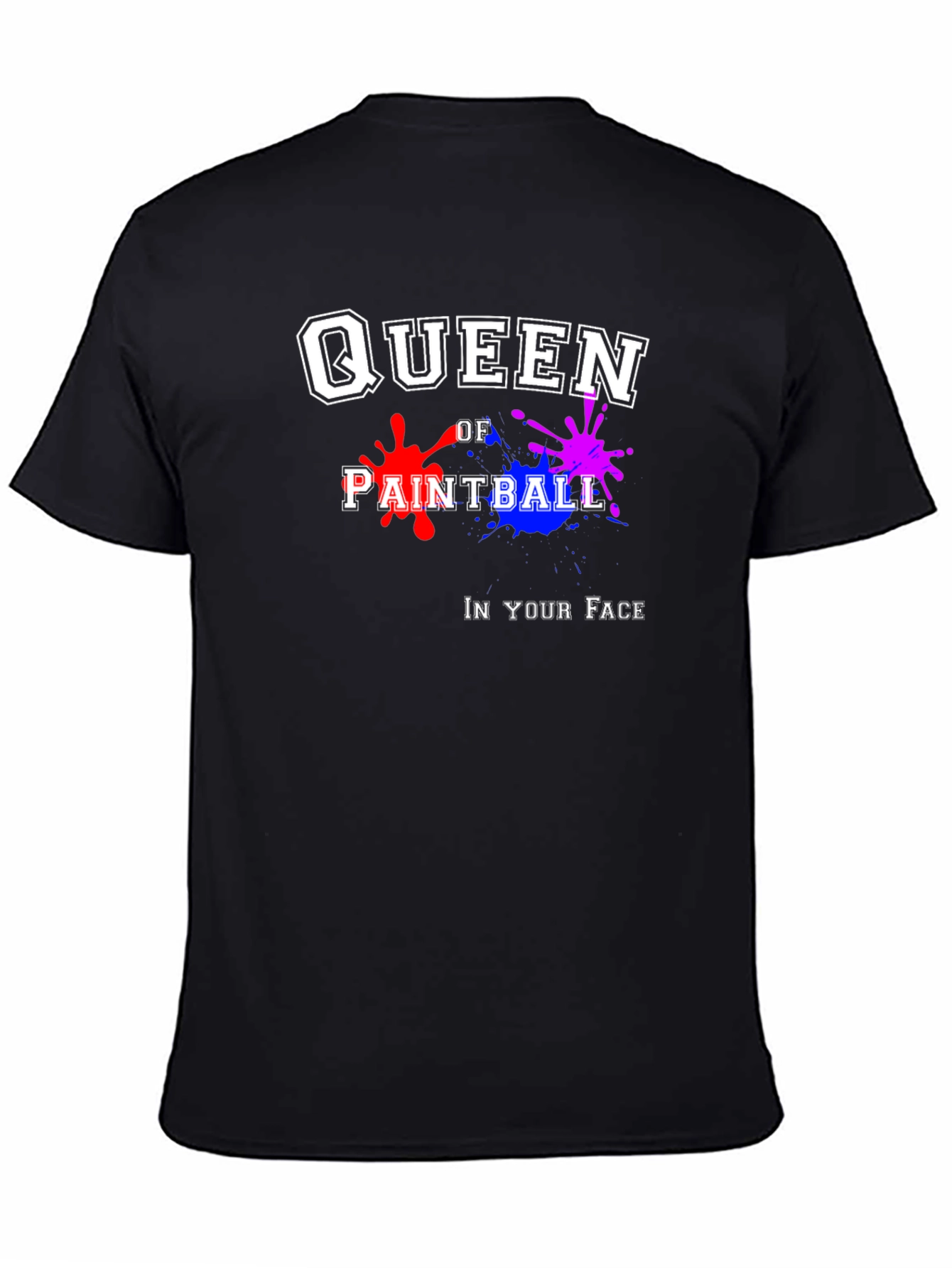 Queen of Paintball Black Graphic T-Shirt