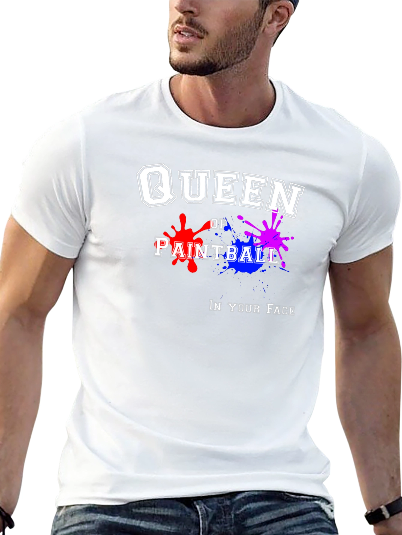 Queen of Paintball Black Graphic T-Shirt