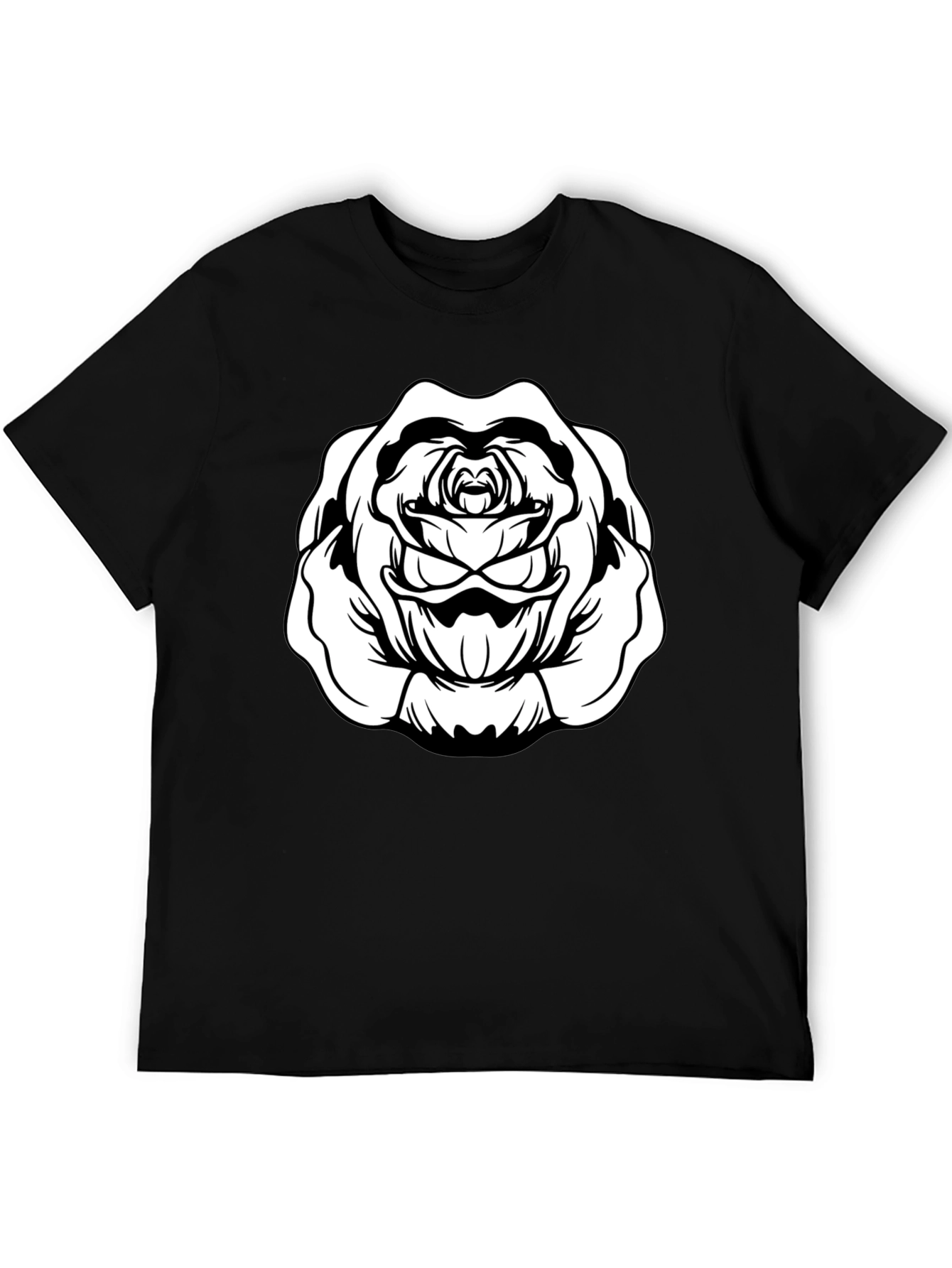 Black Rose Graphic Tee - Mens Casual T-Shirt