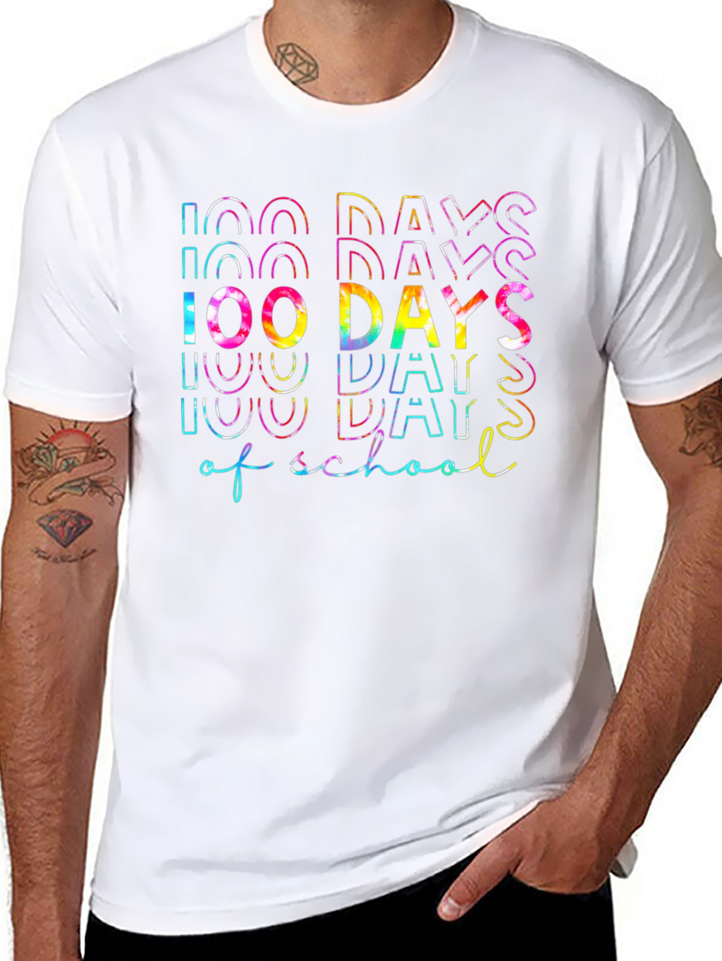 100 Days of School Tie Dye Graphic Tee