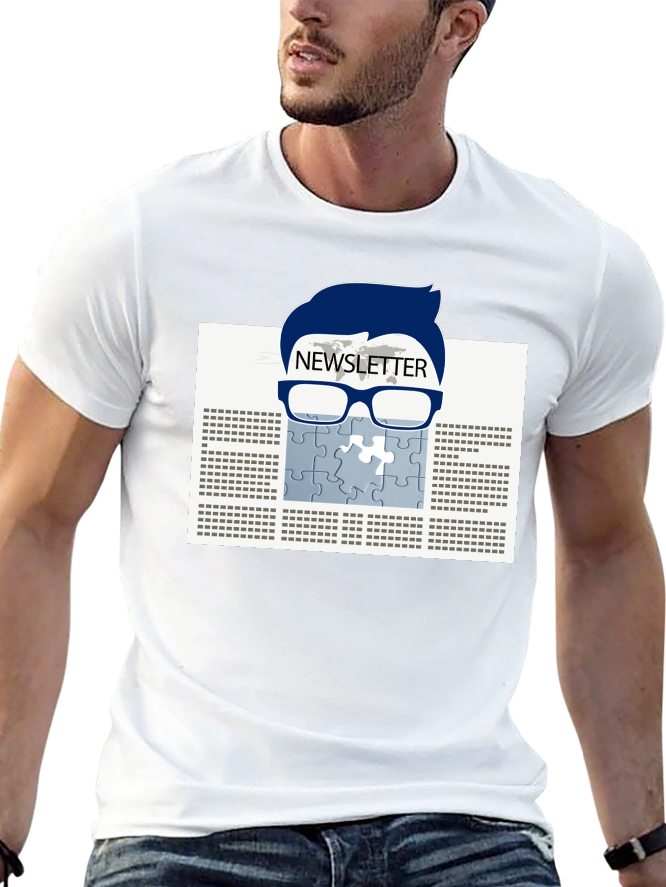 Newsletter Puzzle Tee - Geeky Style