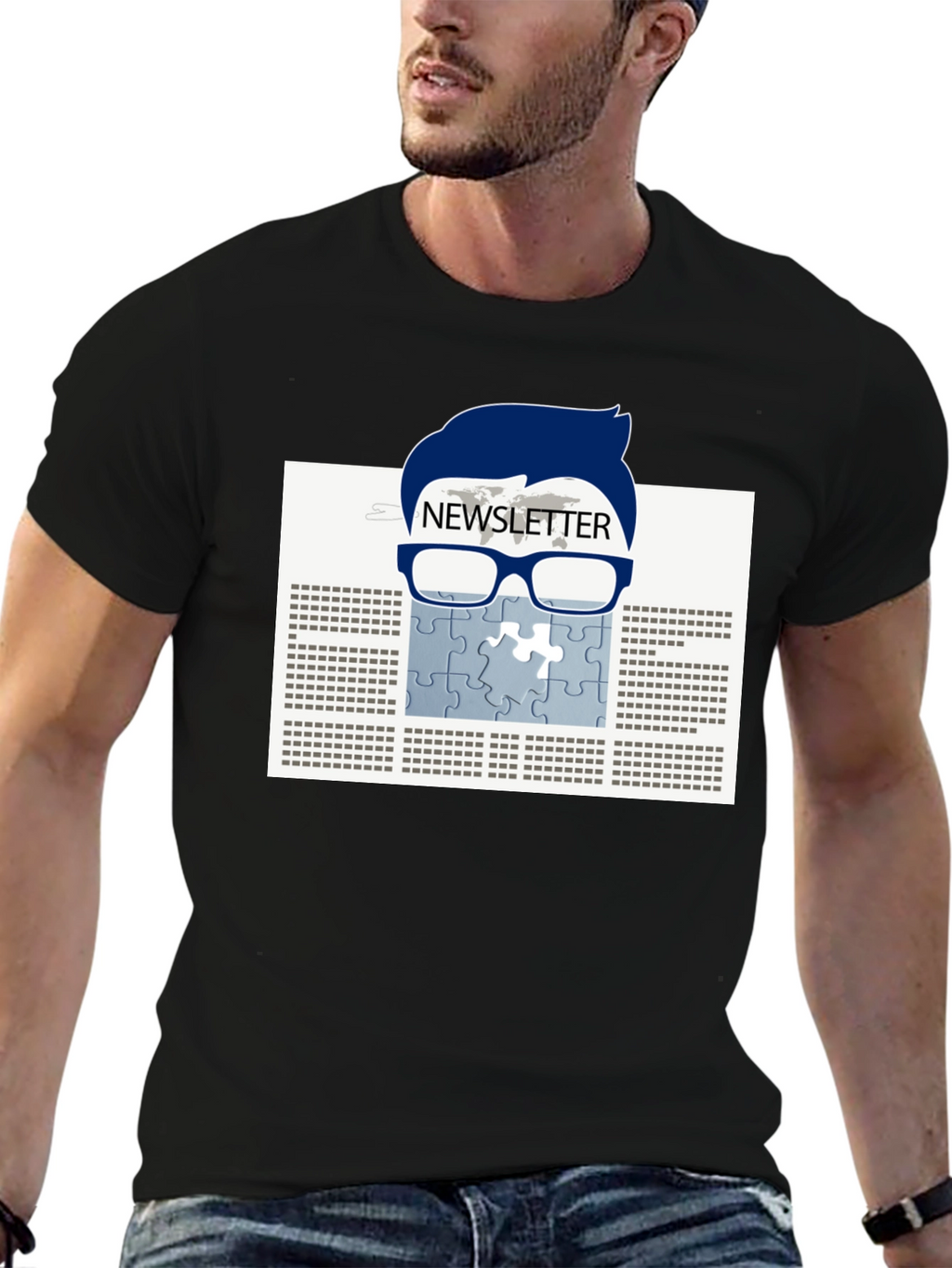 Newsletter Puzzle Tee - Geeky Style
