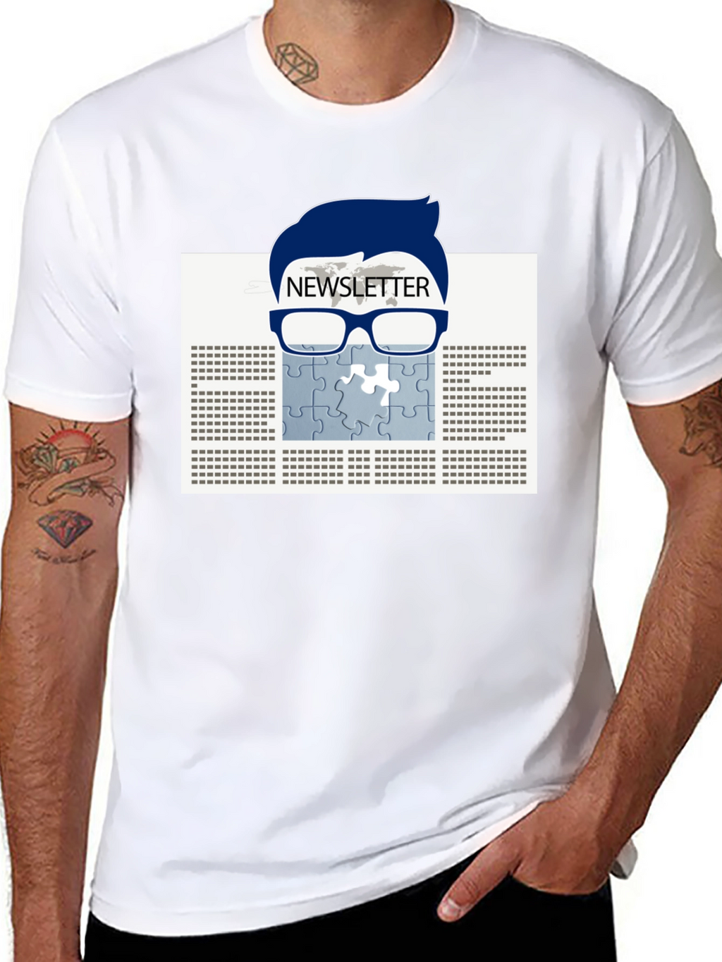 Newsletter Puzzle Tee - Geeky Style