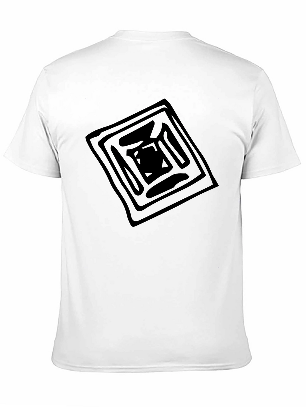Abstract Square Graphic Tee - Black