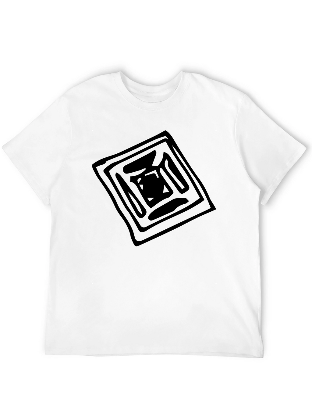 Abstract Square Graphic Tee - Black