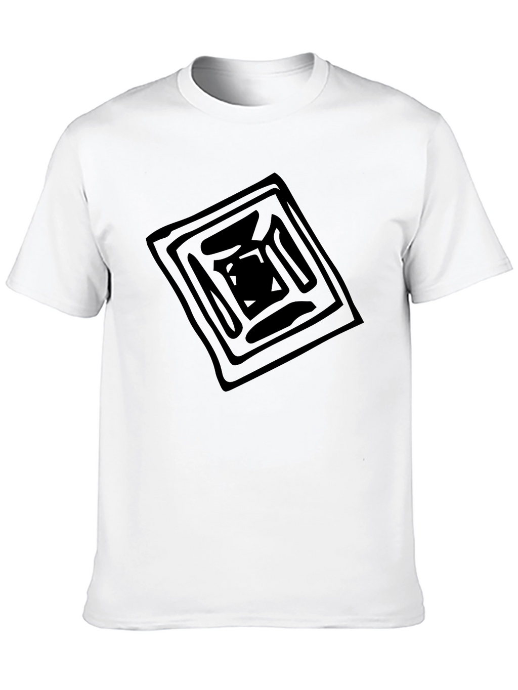Abstract Square Graphic Tee - Black
