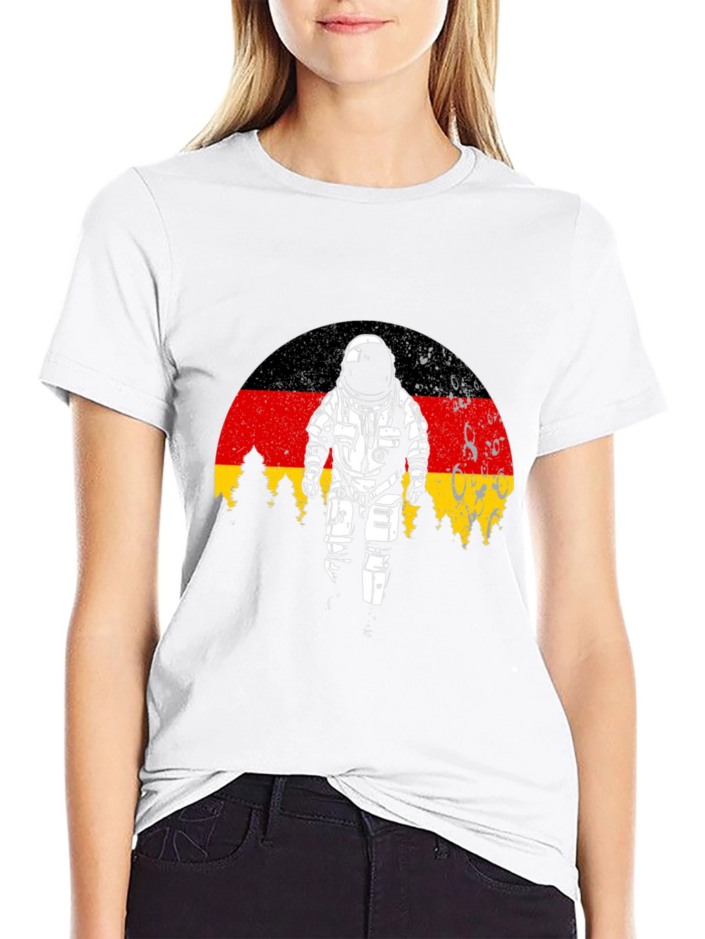 Germany Flag Astronaut Black T-Shirt