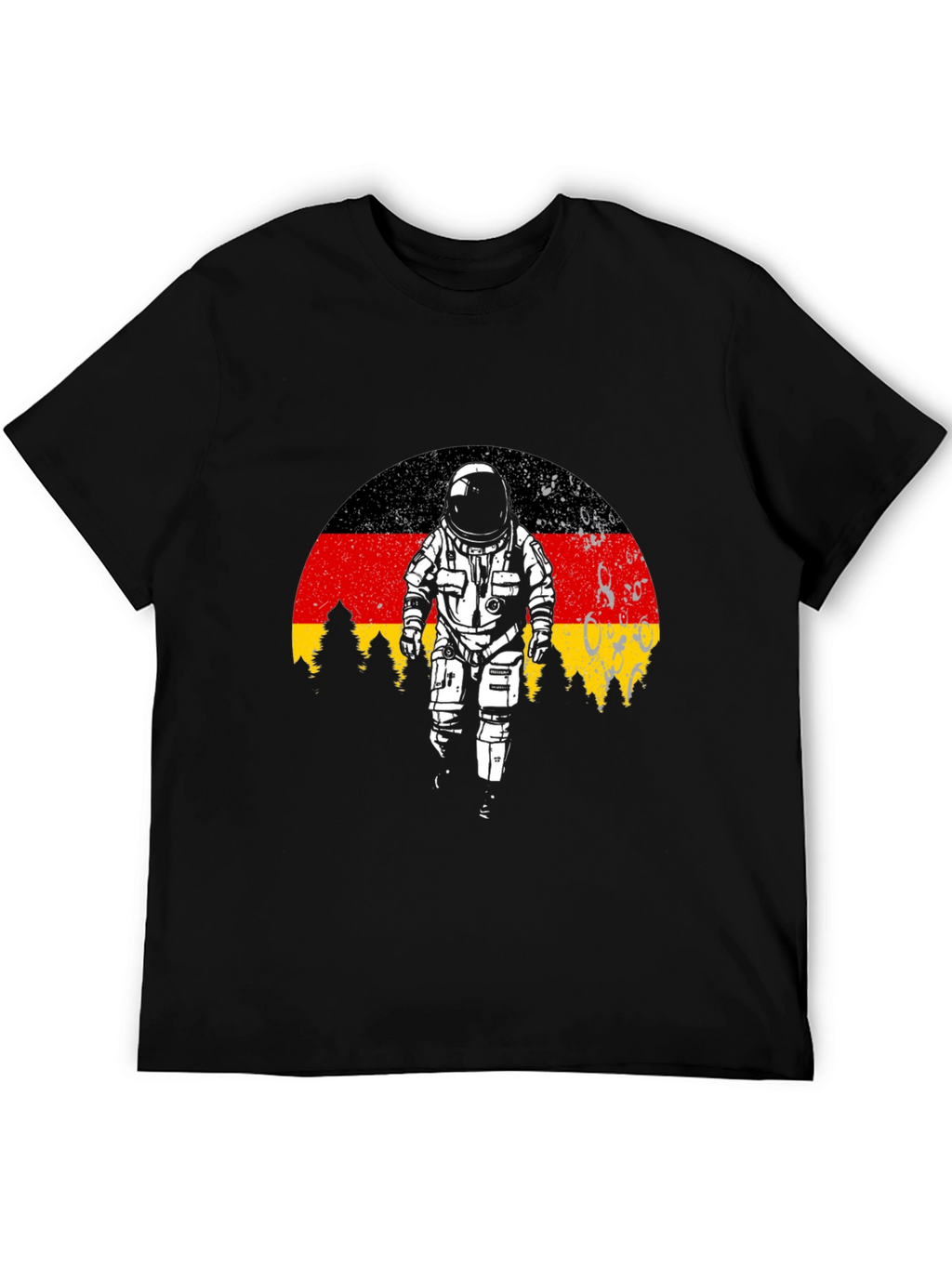 Germany Flag Astronaut Black T-Shirt