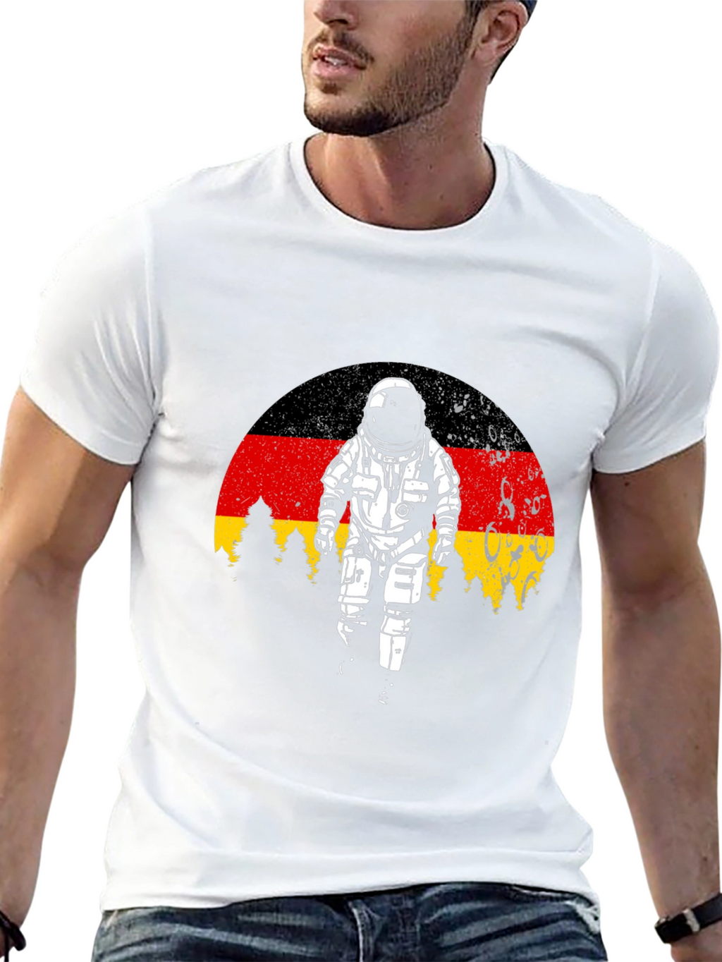 Germany Flag Astronaut Black T-Shirt