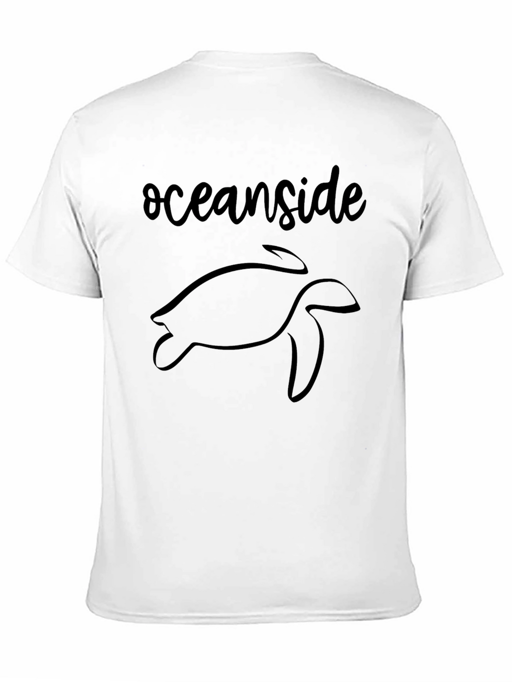 Oceanside Turtle Graphic Tee - Soft Black Cotton