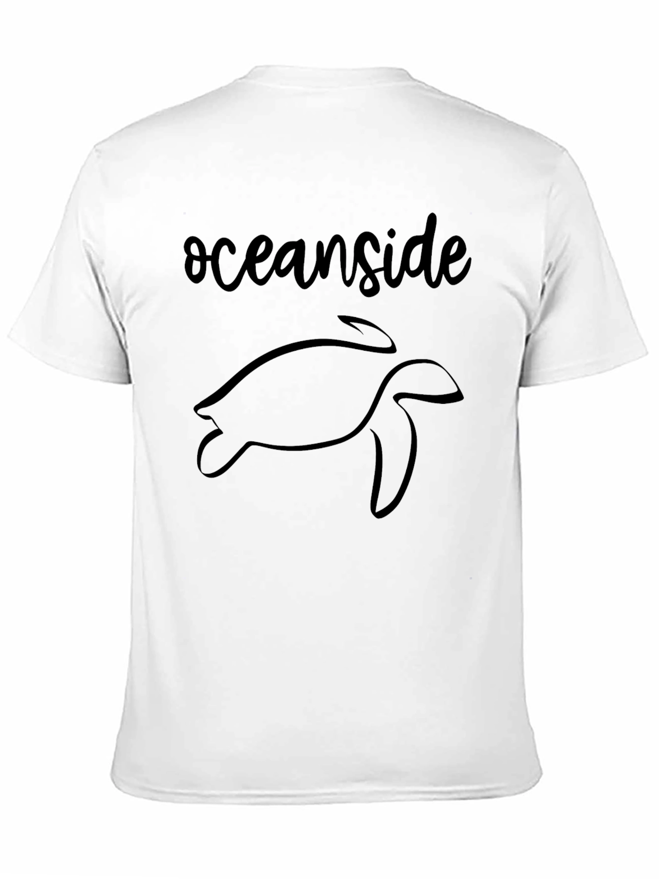 Oceanside Turtle Graphic Tee - Soft Black Cotton
