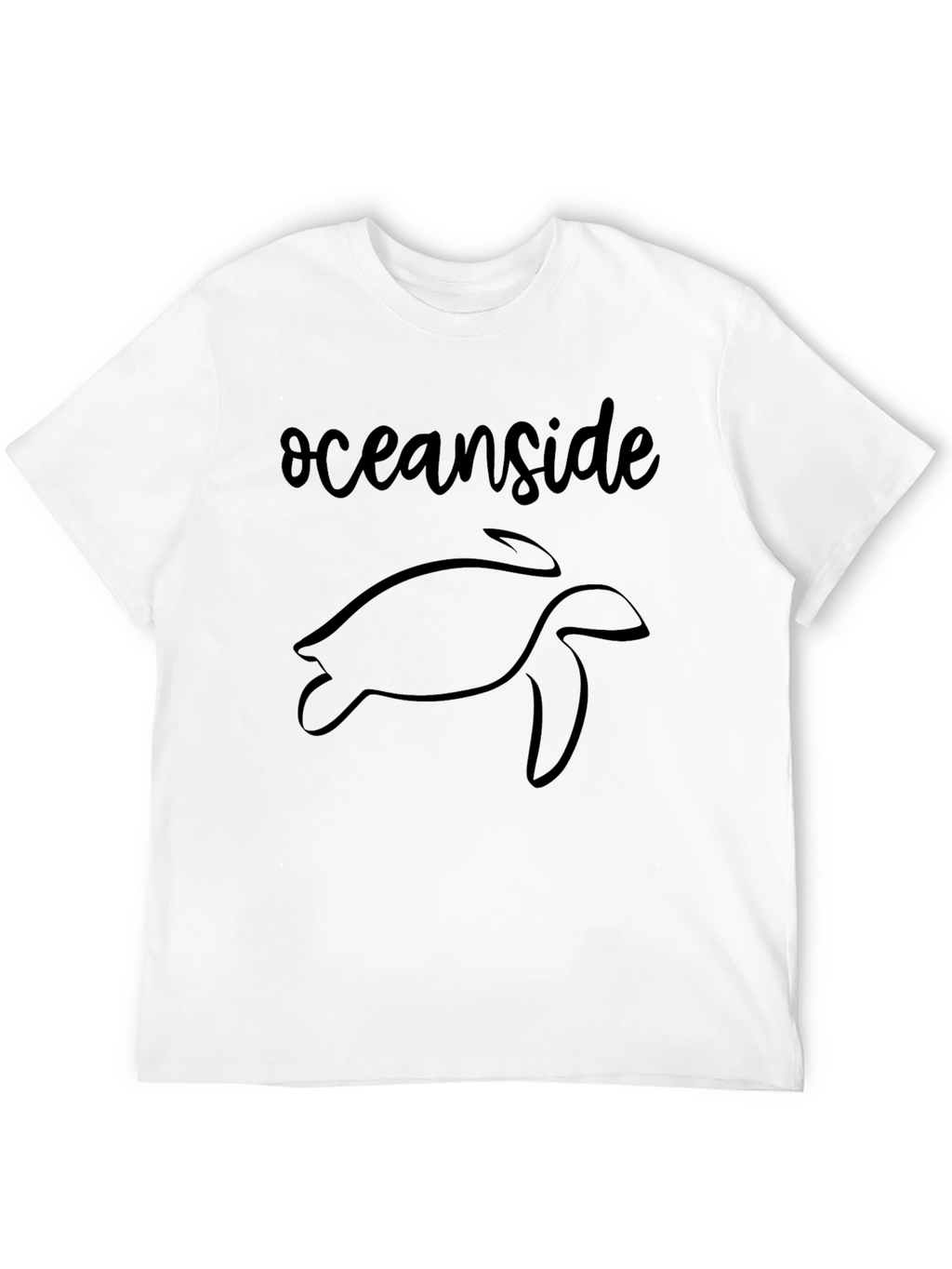 Oceanside Turtle Graphic Tee - Soft Black Cotton