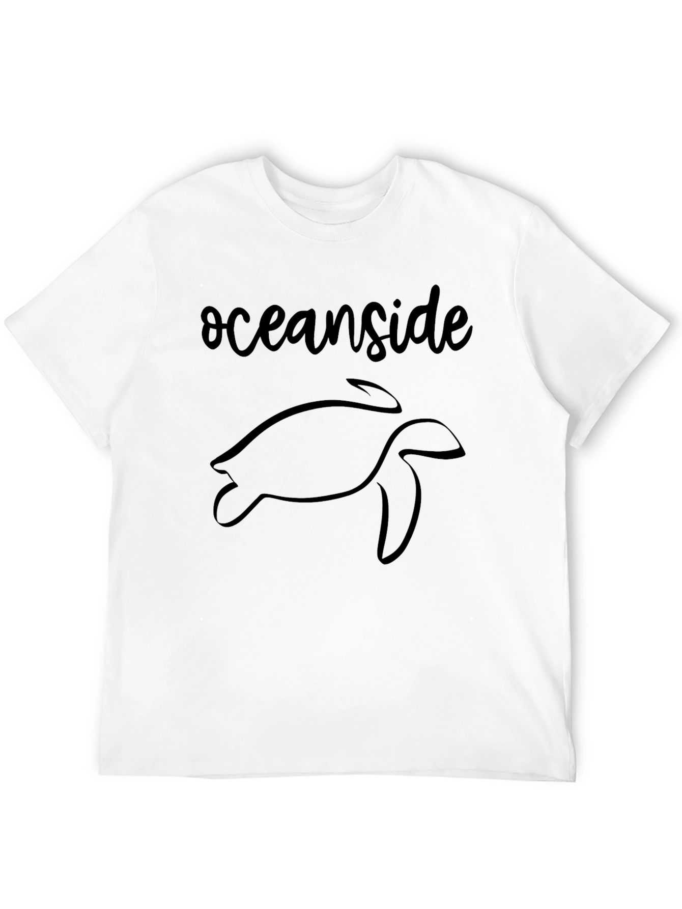 Oceanside Turtle Graphic Tee - Soft Black Cotton