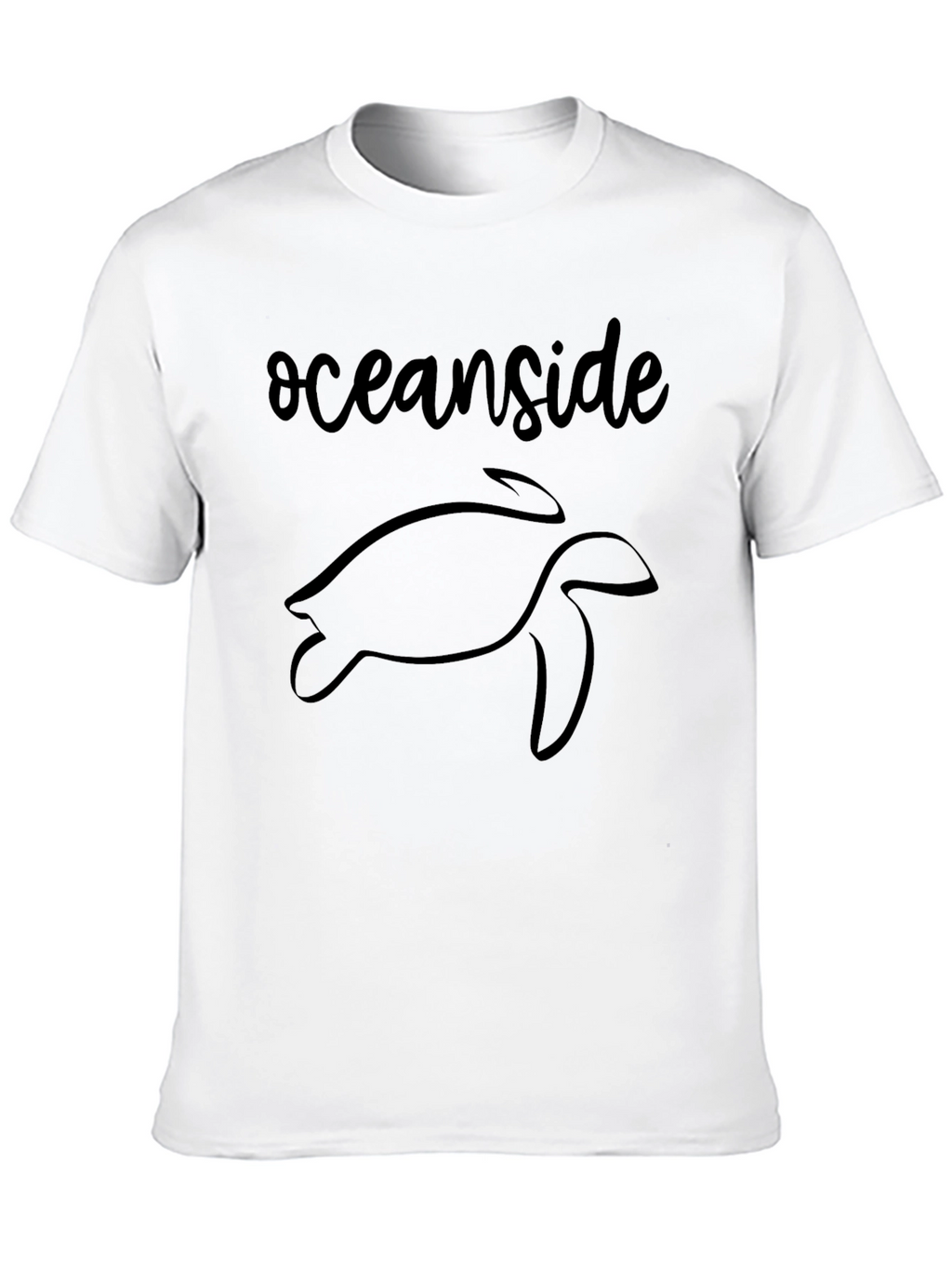 Oceanside Turtle Graphic Tee - Soft Black Cotton