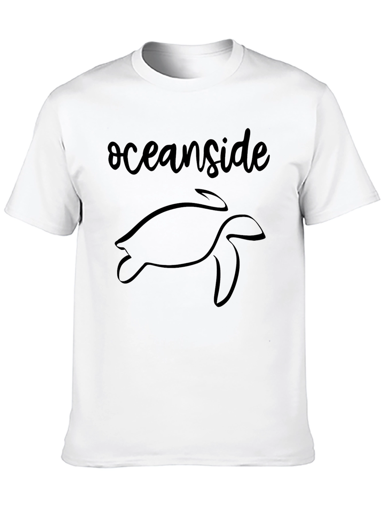 Oceanside Turtle Graphic Tee - Soft Black Cotton