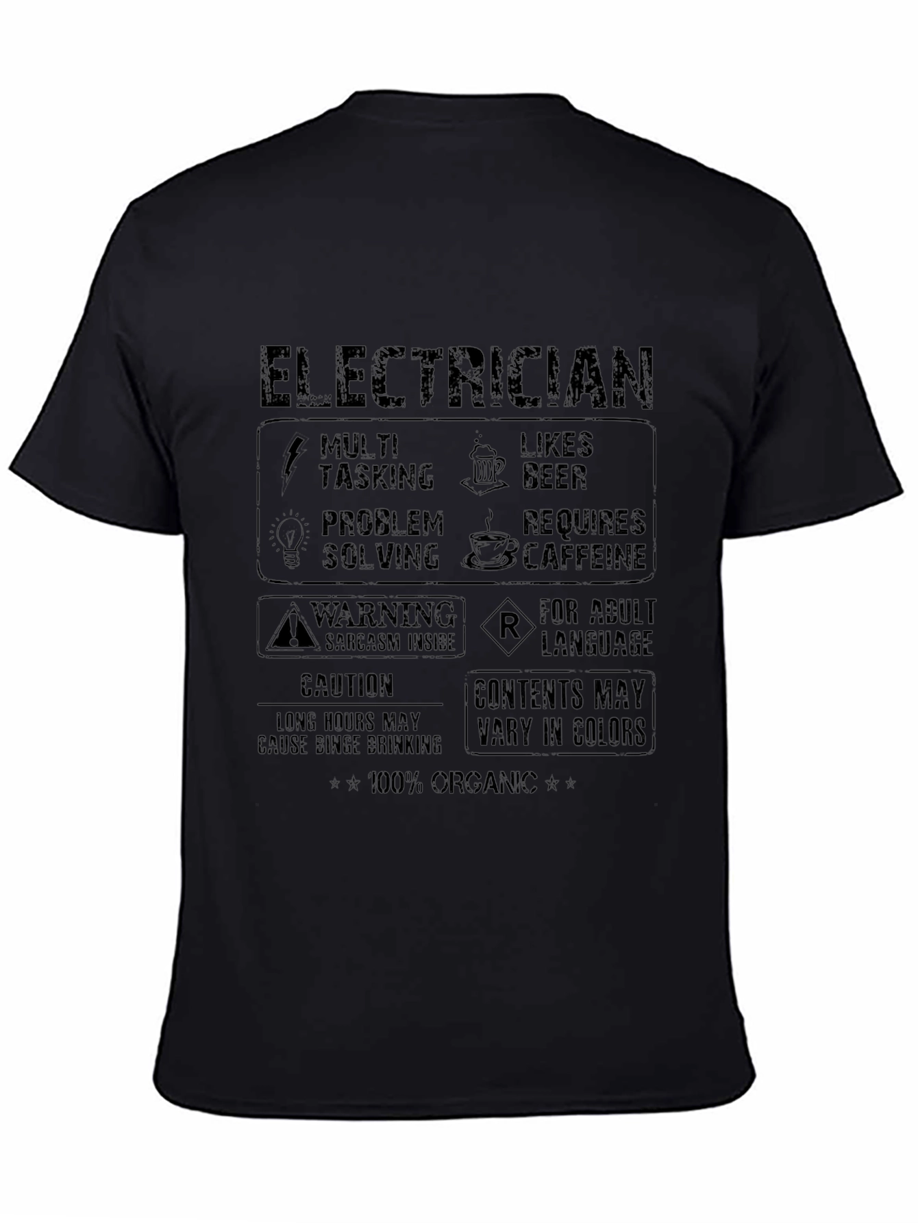 Electrician Graphic Tee - 100% Organic Cotton