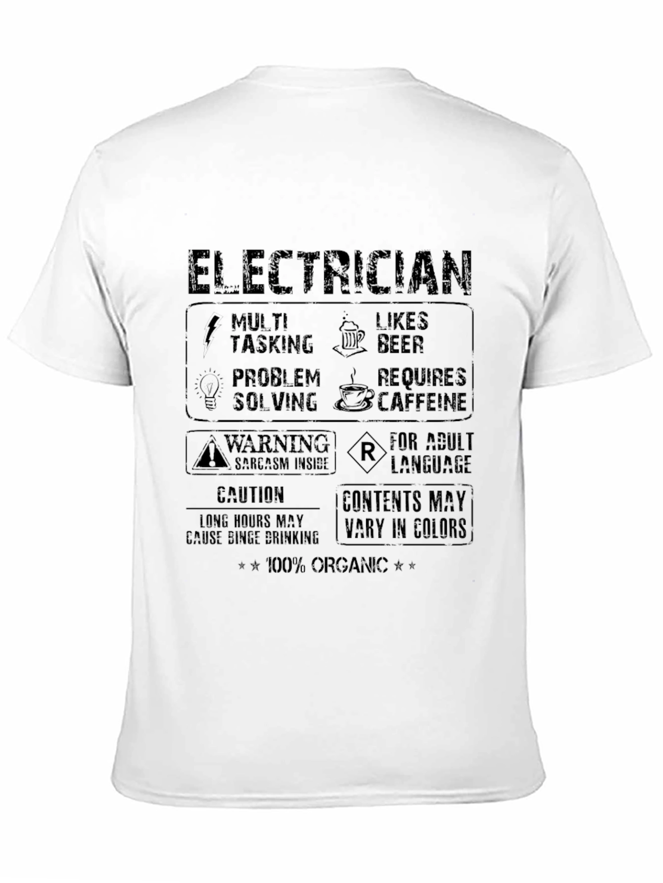 Electrician Graphic Tee - 100% Organic Cotton