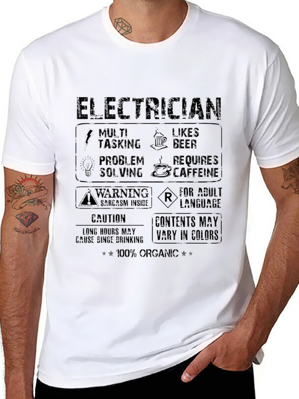 Electrician Graphic Tee - 100% Organic Cotton