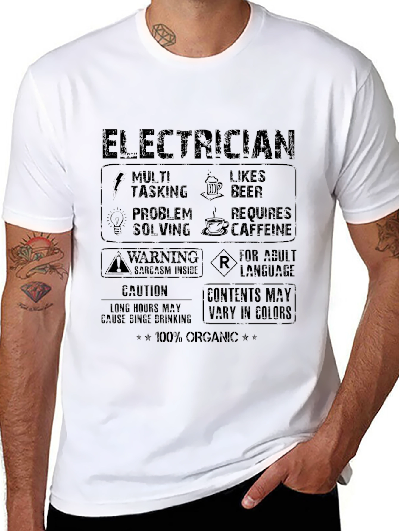 Electrician Graphic Tee - 100% Organic Cotton