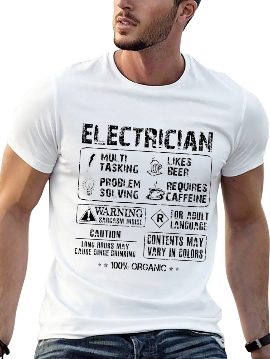 Electrician Graphic Tee - 100% Organic Cotton